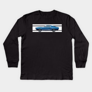 Mustang Shelby Cobra GT350 GT500 Performance Blue 67 Kids Long Sleeve T-Shirt